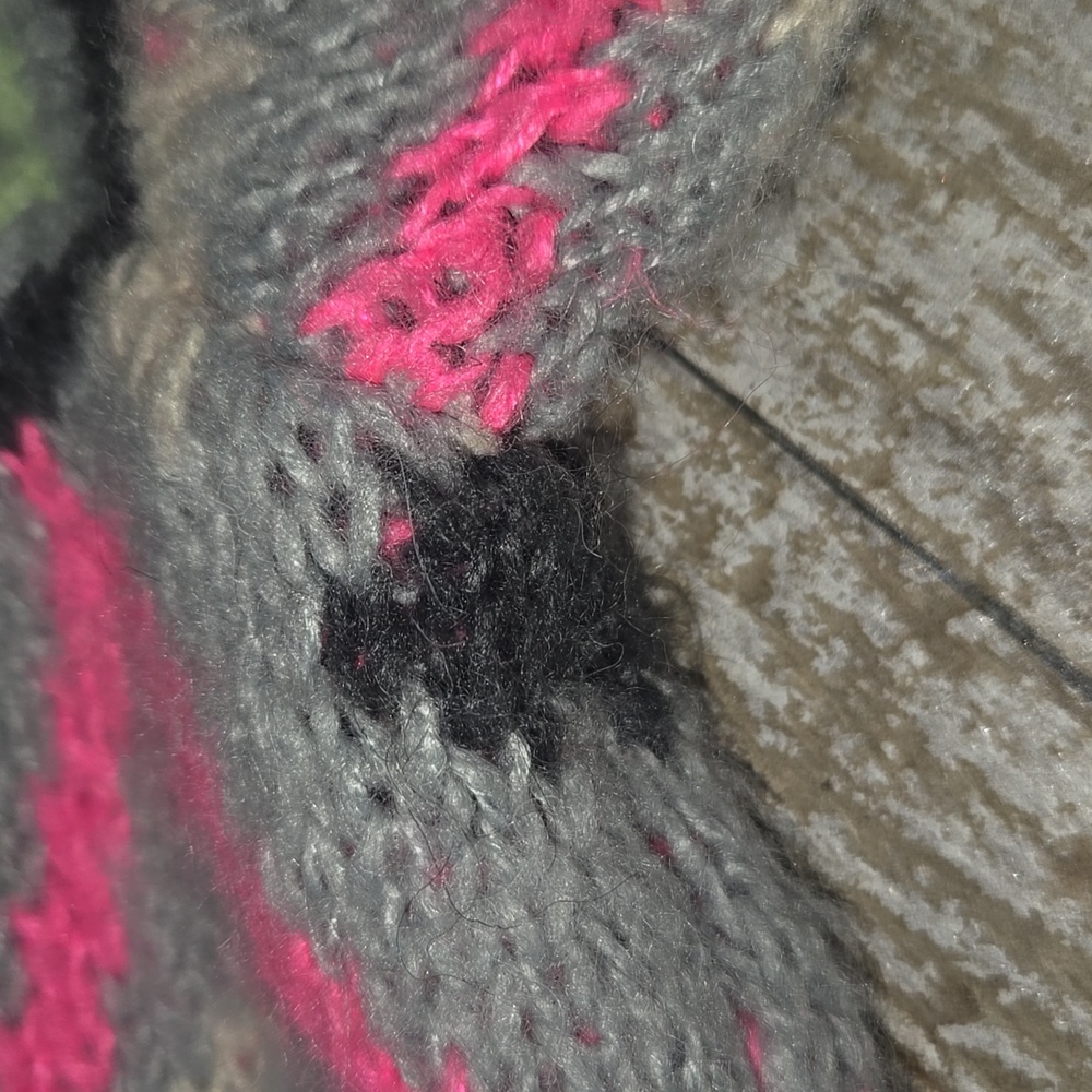 Zara Gray Sweater with Pink and Blue Accents - Picture 4 of 6